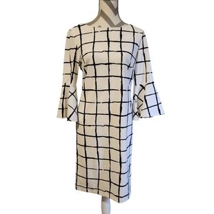 Liz Claiborne Black and White Grid Dress In Size 6